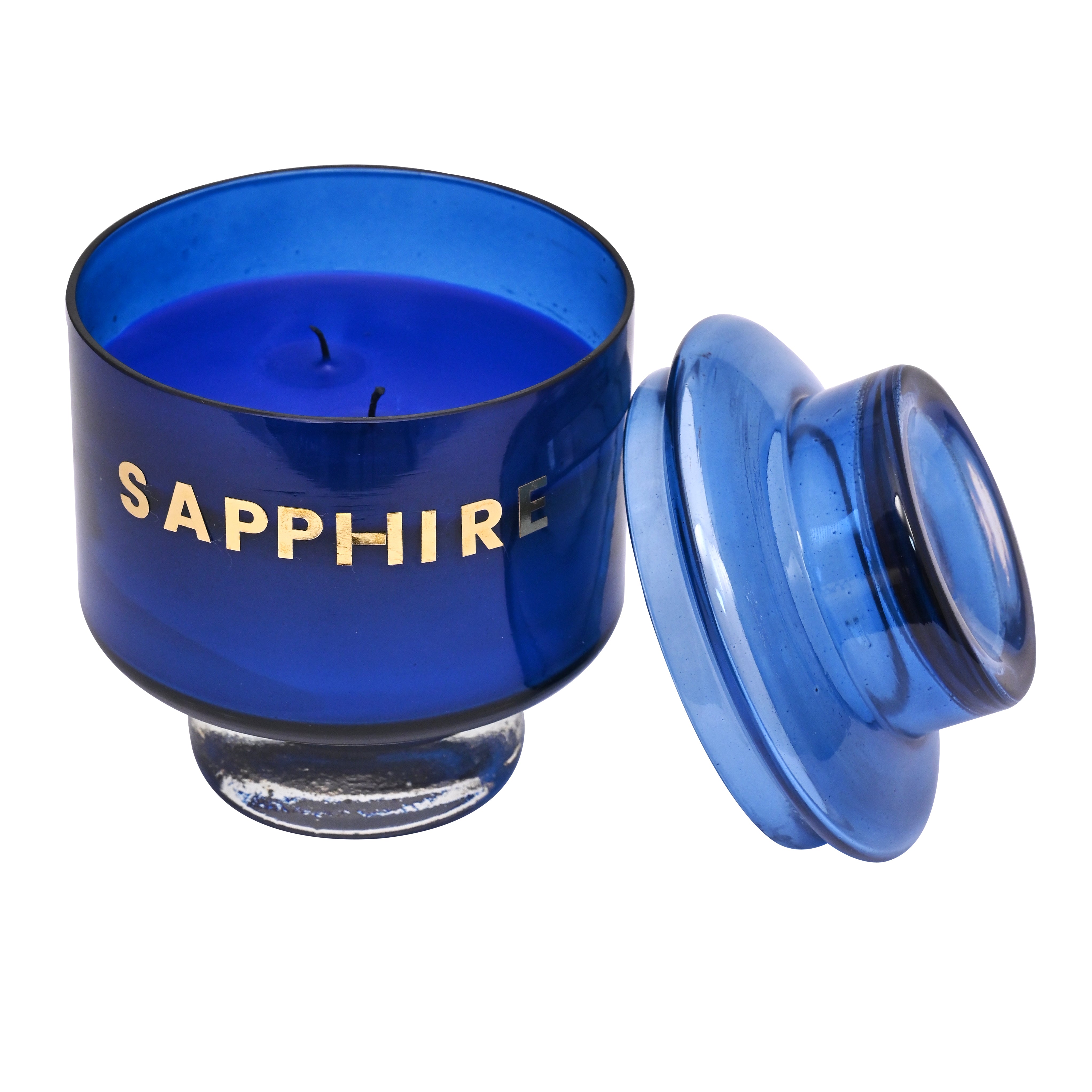 Earthen Essence Luxury Scented Candle SAPPHIRE | Serene Aroma | 100% Natural Soy Wax Eco-friendly | Smokeless & Non-Toxic | Hand poured 3 Wick Lead Free Cotton wick | Re Usable Jar | 380gm