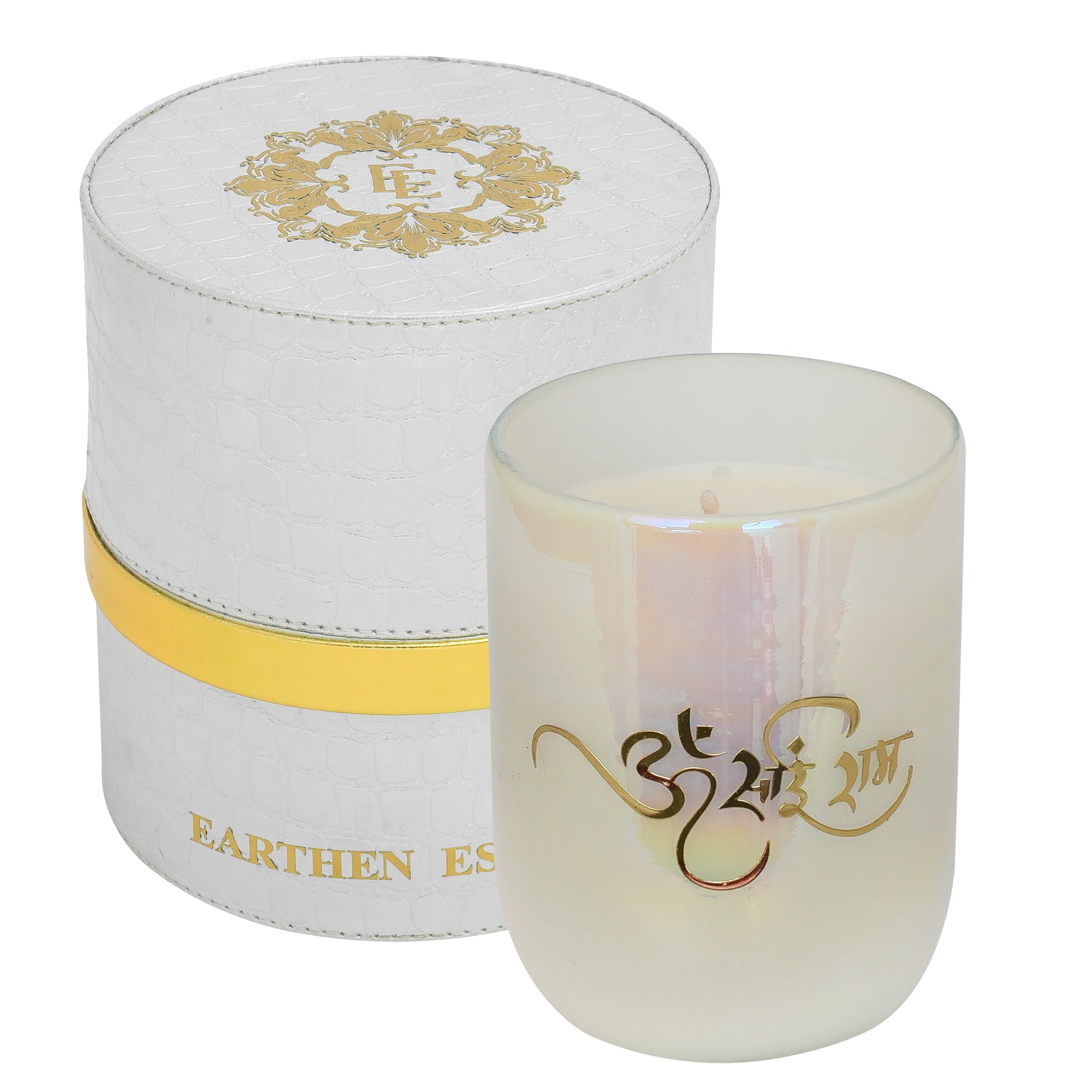 Earthen Essence DIVINE Luxury Scented Candle SAI RAM | With IFRA Certified Fragrance TUBEROSE | 100% Natural Soy Wax Eco-friendly | Smokeless & Non-Toxic | Hand Poured With  German Cotton Wick | 220gm