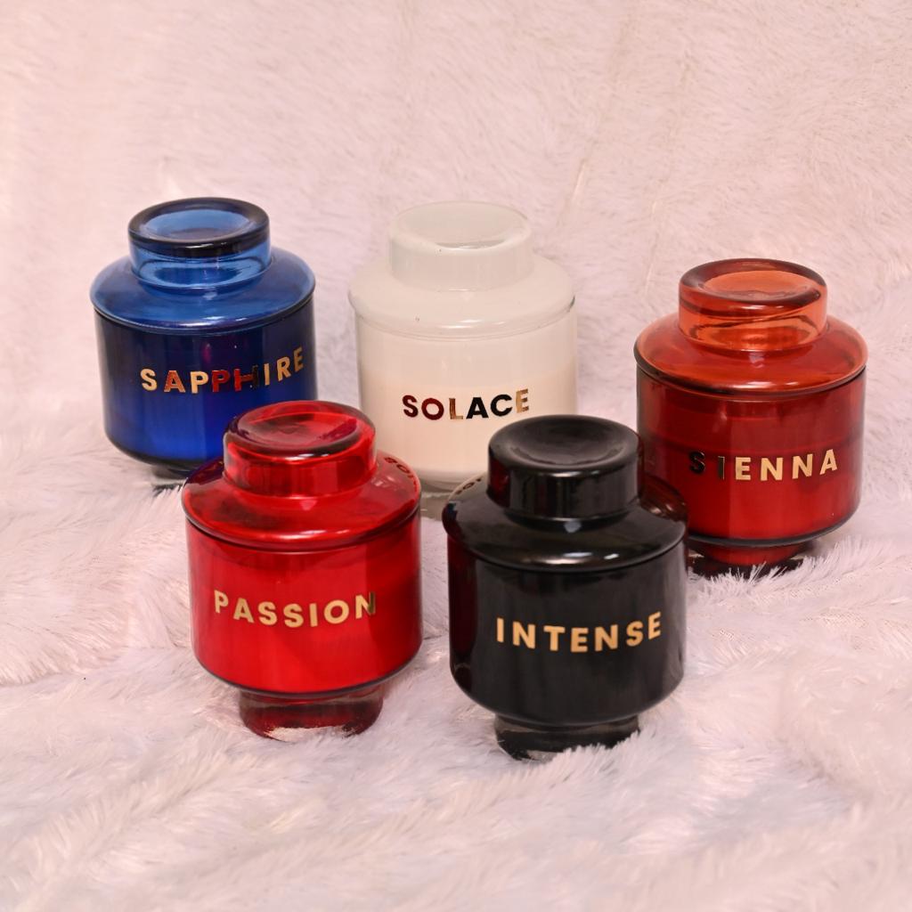 Earthen Essence Luxury Scented Candle INTENSE | Serene Aroma | 100% Natural Soy Wax Eco-friendly | Smokeless & Non-Toxic | Hand poured 3 Wick Lead Free Cotton wick | Re Usable Jar | 380gm