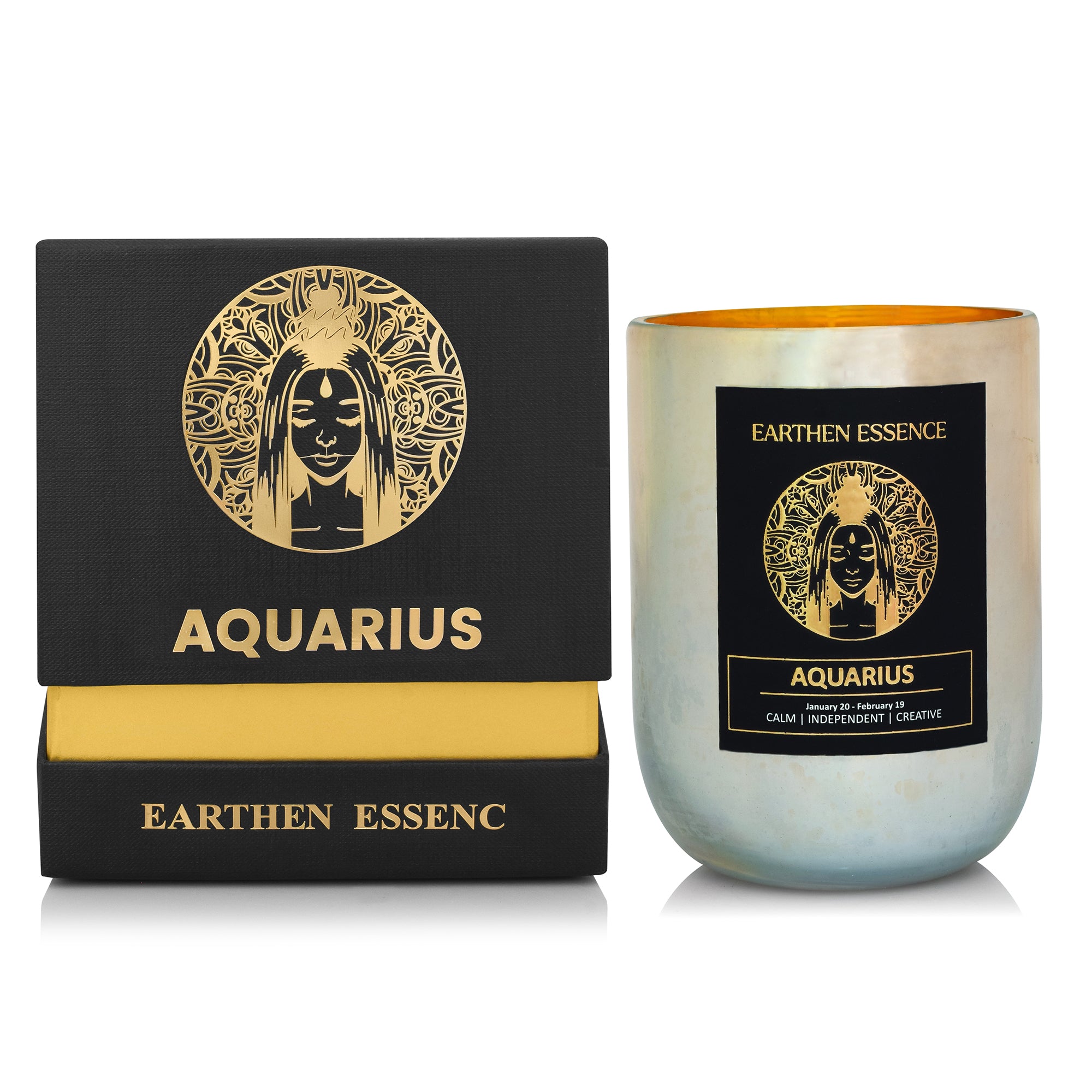 AQUARIUS Zodiac scented Candle With Natural Soya Wax and IFRA certified Fragrance VANILLA, CEDARWOOD, TANGERINE  | 220gm