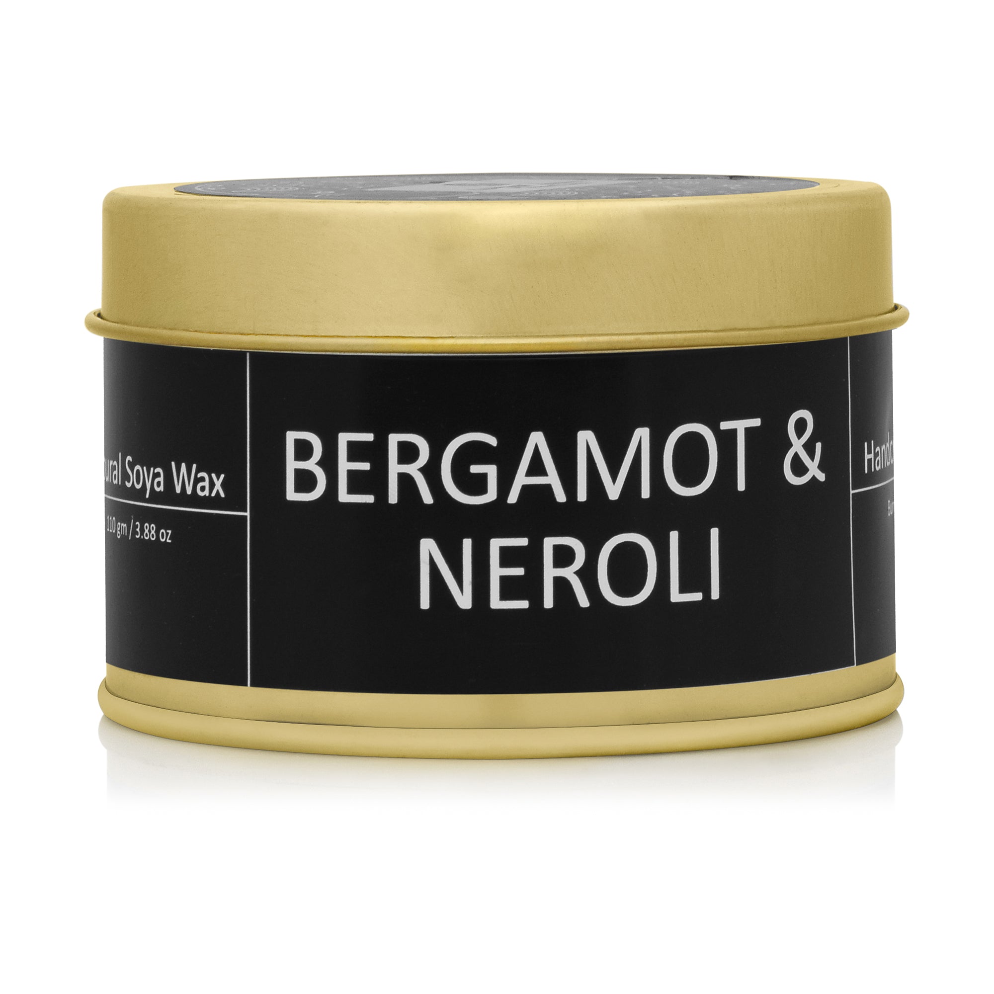 Earthen Essence Luxury Scented Candle BERGAMOT & NEROLI | Travel Tin Jar Candle | 100% Natural Soy Wax With Cotton Wick | Smokeless & Non-Toxic Candles | 110gm