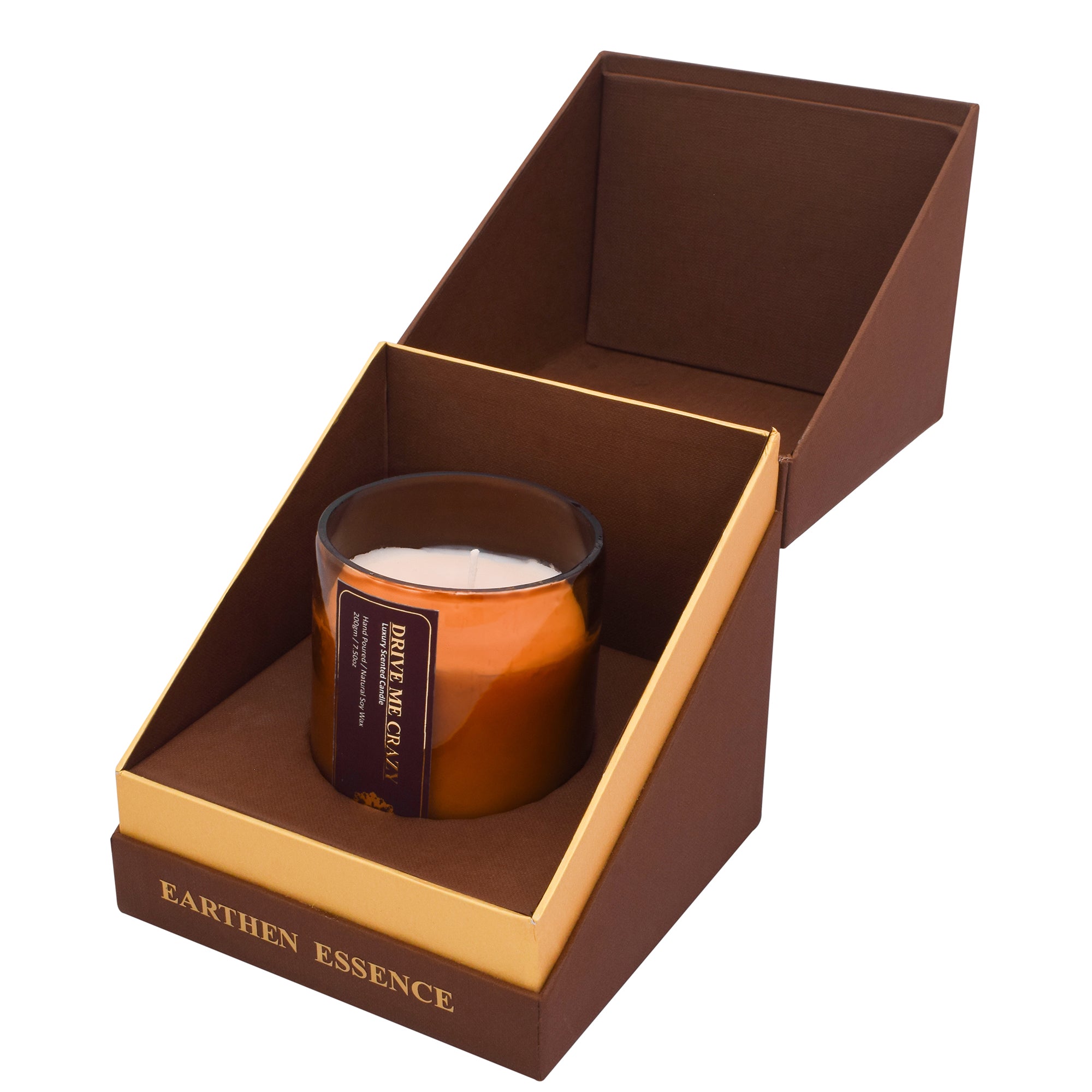 Earthen Essence Amber Jar Luxury Scented Candle DRIVE ME CRAZY | 100% Natural Soy Wax With Lead Free Cotton Wick | Eco-friendly | Smokeless & Non-Toxic | 220gm