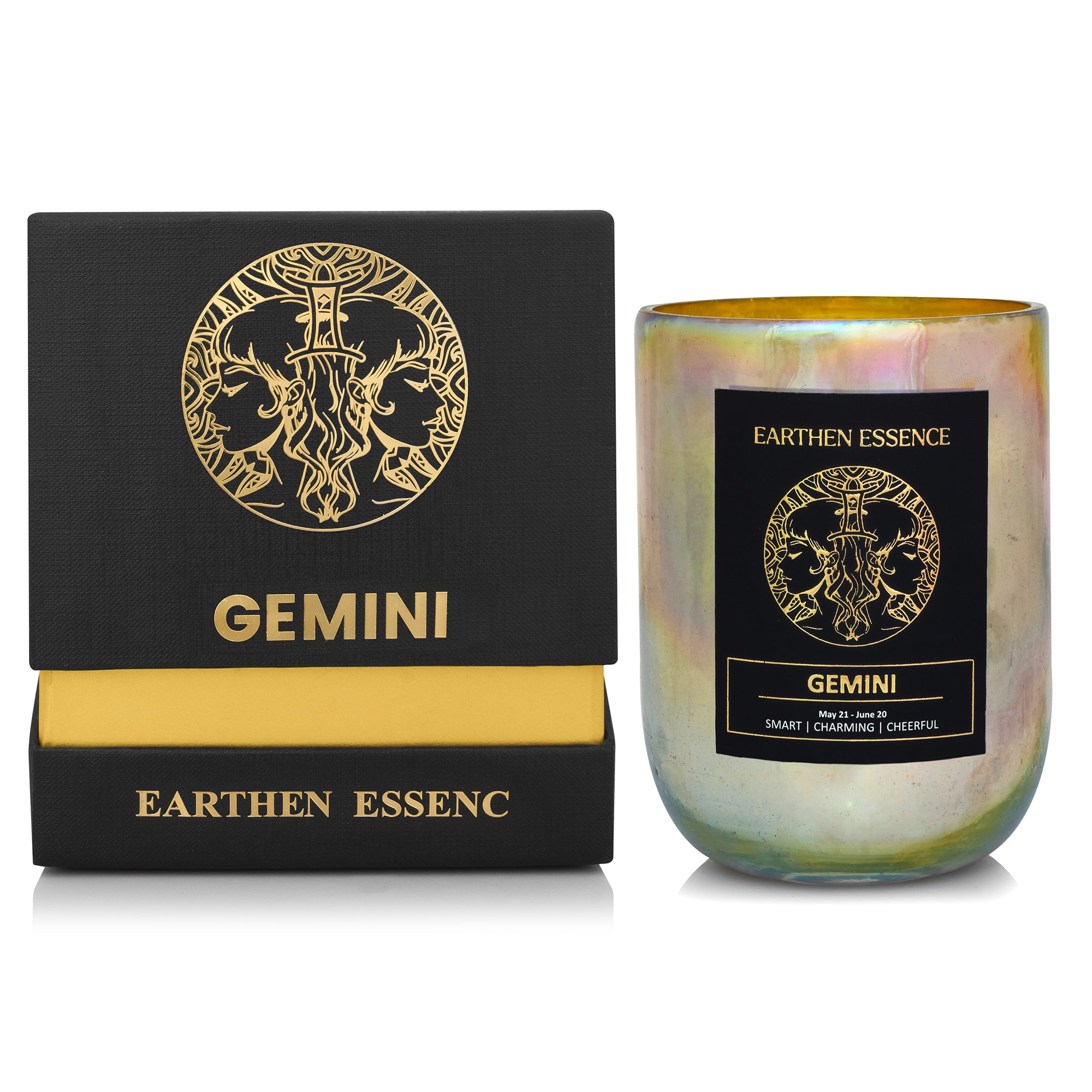 GEMINI Zodiac scented Candle With Natural Soya Wax and IFRA certified Fragrance YLANG YLANG, BERGAMOT &amp; TANGERIN | 220gm