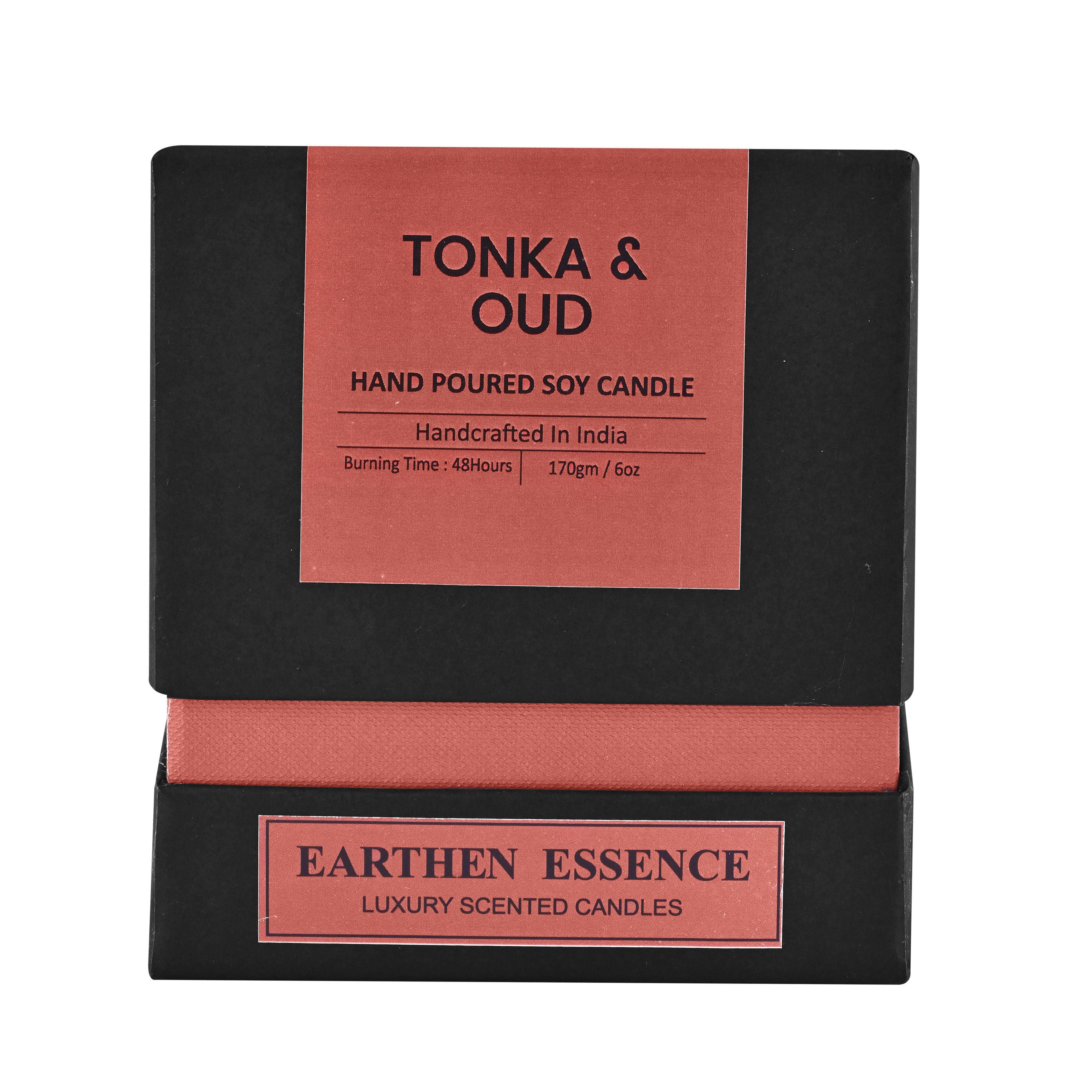 Mens Series TONKA AND OUD Fragrance | Pure Soy Wax Luxury Scented Candle | 100% Natural Wax & Lead Free Cotton Wick | Smokeless & Non-Toxic Candles | 250gm