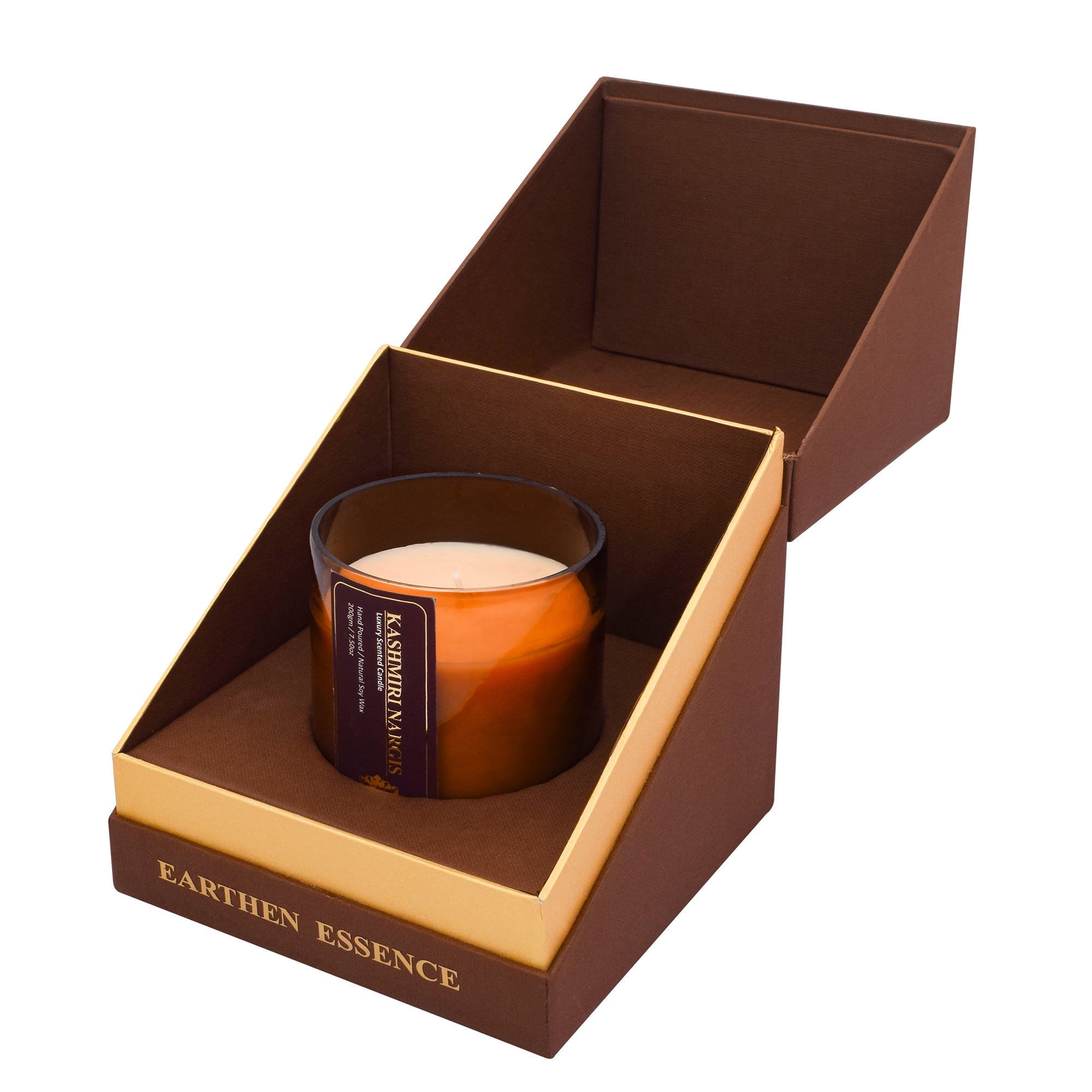 KASHMIRI NARGIS Scented Pure Soy Wax Amber jar Candle 220gm